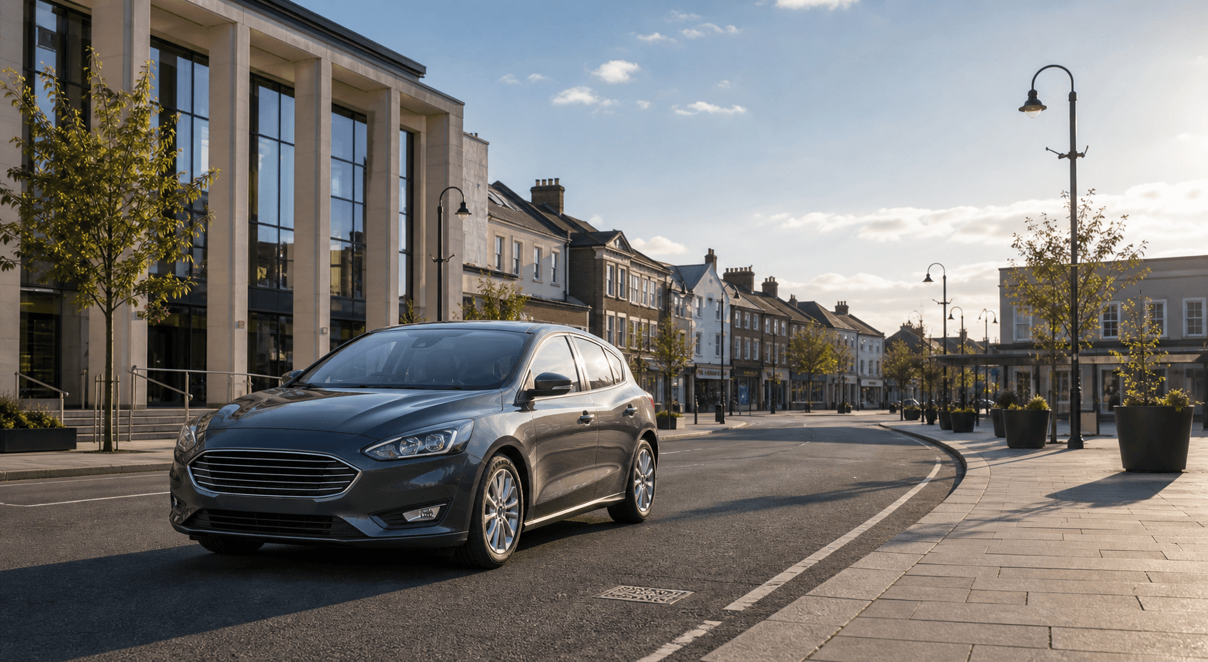 Compact hire car ready for practical travel around Llanelli